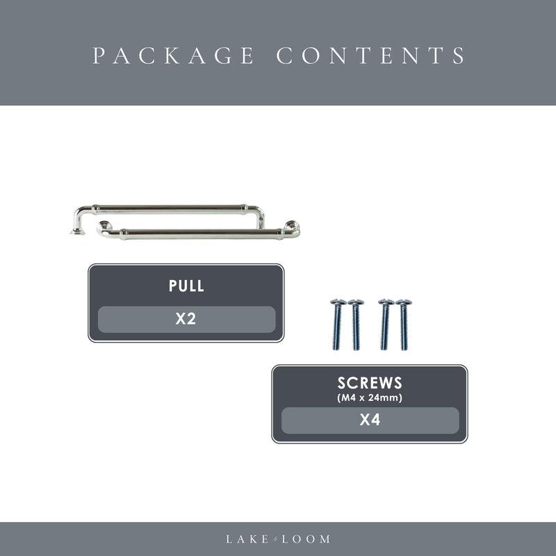 Lake & Loom 10-Pack Walden Brushed Brass Cabinet Pulls – 7.5-Inch (192mm) Gold Handles, Solid Zinc Alloy, Kitchen, Bathroom, Dresser Drawers, Furniture Hardware