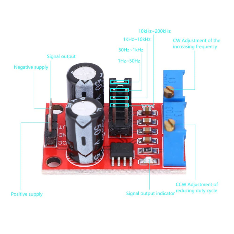 Pulse Frequency Duty Cycle Generator Stepper Motor Driver Adjustable Module Board, NE555(5Pcs)