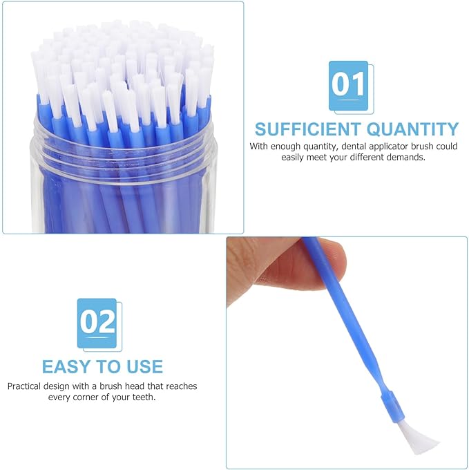 Beaupretty 100pcs Disposable Micro Brush Applicators Dental Brushes Disposable Applicators with Flexible Tips Whitening Adhesive Desensitizer Brush Wax Glue Applicator - NewNest Australia