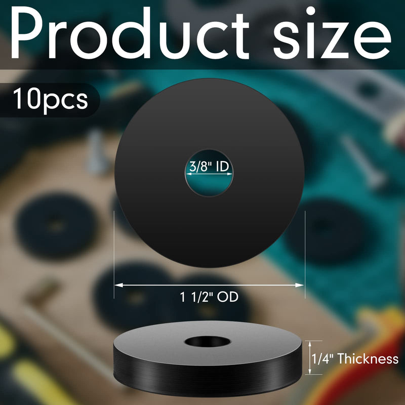 10 Pcs 1 1/2 OD x 3/8 ID x 1/4 Inch Thickness Rubber Spacer Flat Rubber Bushings Neoprene Washers for Screws Bolts Faucet Household Appliances 10 - NewNest Australia