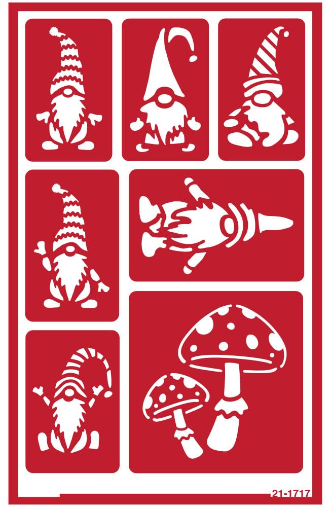2 Reusable Glass Etching Stencils - Gnome and Honey Bee Themed Etch Stencil - Hive, Bees, Words Theme Design - Set Includes Brush