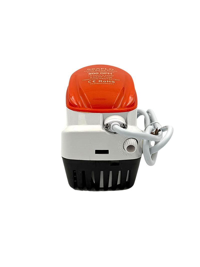 SEAFLO 06A Series Automatic Submersible Bilge Pump - 800 GPH, 12V, 3/4" Outlet, All-in-One Pump & Float Switch, Compact Marine Boat Yacht Bilge Pump - CE Rohs Certified, 4-Year Warranty