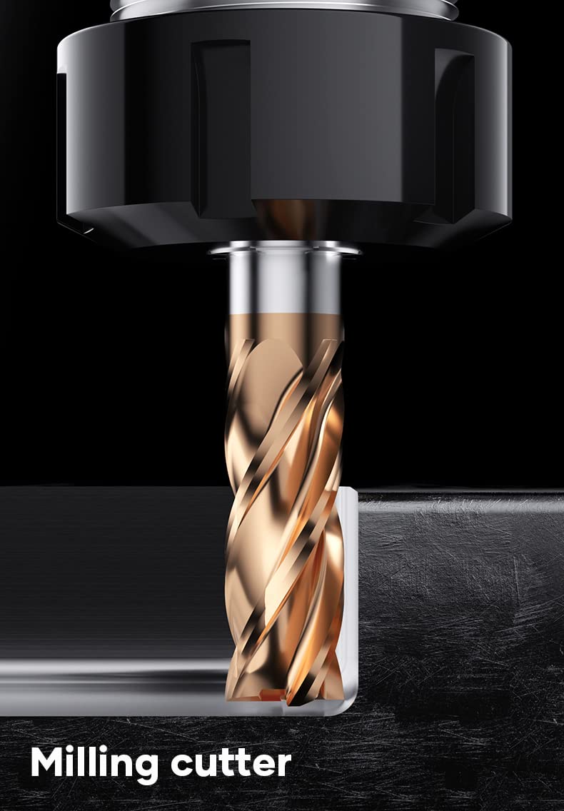 1pc 4 Flutes Carbide Square End Mill - 6mm (0.236") Dia, 6mm (0.236") Shk Dia - Micro Grain CNC Router Bits Carbide Milling Cutter for Alloy Steel/Hardened Steels - HRC55 - TISIN Coated 6mm【0.236"】Dia,6mm【0.236"】Shank Dia