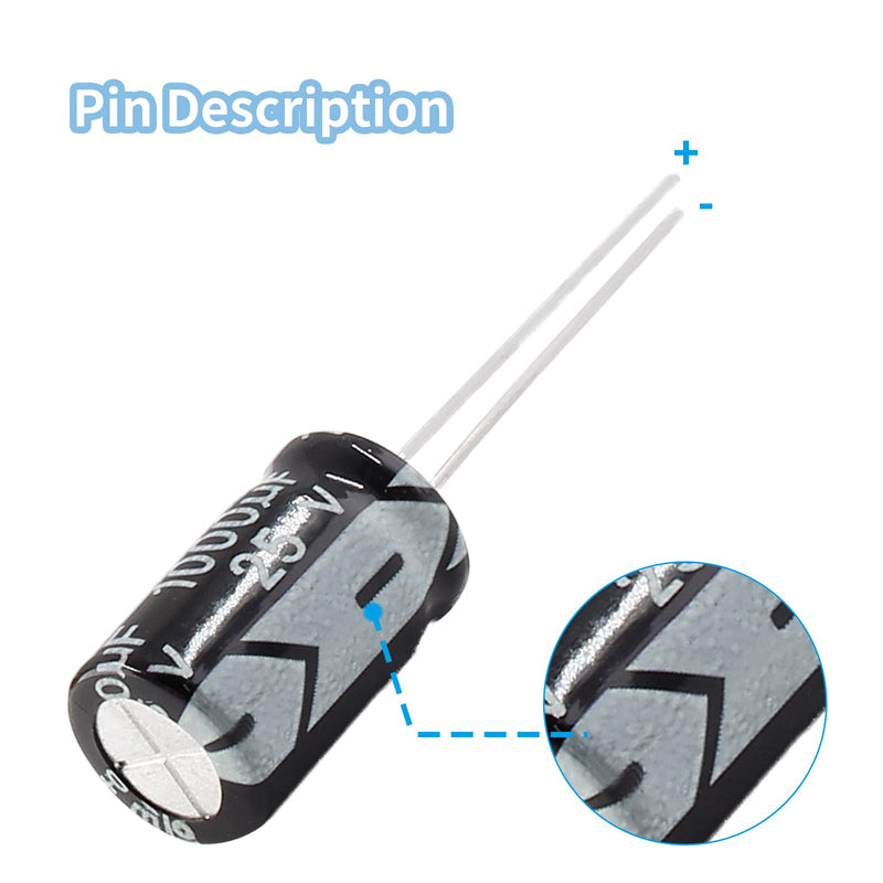 10 PC 25v 1000uf Capacitor, Aluminum Radial Electrolytic Capacitors for TV, LCD, Radio, Microwave, Game (10 x17mm) 25V 1000UF,10PC - NewNest Australia