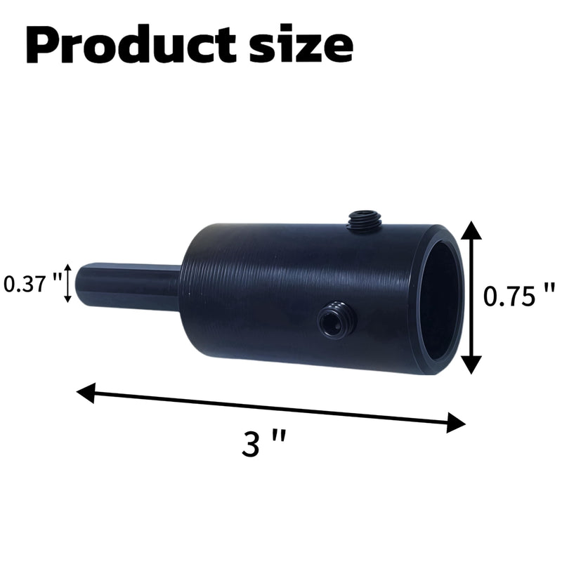 Standard 3/8" Drive Flat Round Chuck - Annular Cutter Bit Adapter w/ 3/4" Female Shank for Weldon Drill Press & Milling Machines