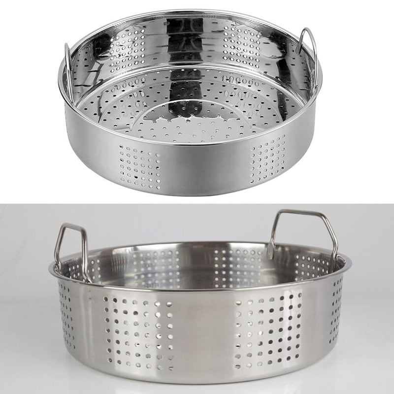UPKOCH Stainless Steel Steamer Insert 9.84 Inch Food Steamer Basket with Dual Handles Multi-Vent Steaming Grid for Dumplings Bao Buns Kitchen Cooking 25cm