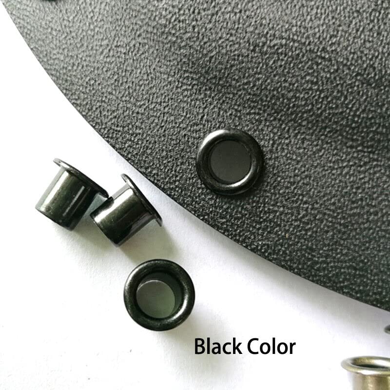 1 Tools with 200pcs #8-9-8.4mm (.294 Length Under Flange x 1/4" Outside Diameter) Black Brass Eyelets Rivets for .080 - .093 Kydex Holster Fastener（Black）