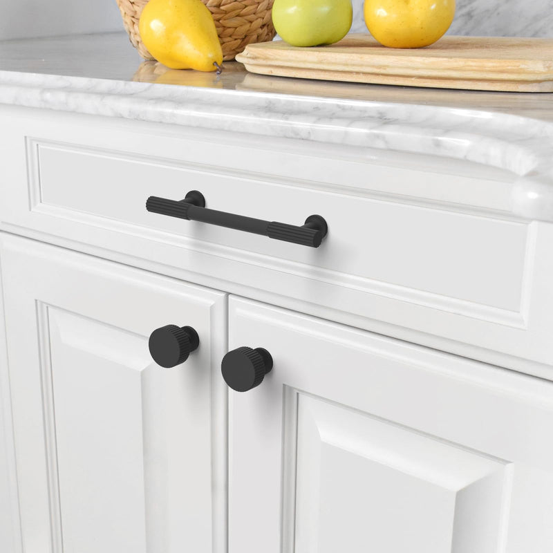 Asidrama 10 Pack Matte Black Kitchen Cabinet Knobs - Dresser & Drawer Knobs - Zinc Cabinet Hardware Single Hole Knob