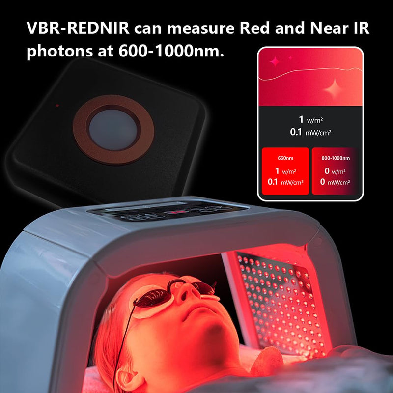 VBR-REDNIR Meter,Test The Irradiance Intensity for 660nm Red Light, 730nm and 800-1000nm Near Infrared Light