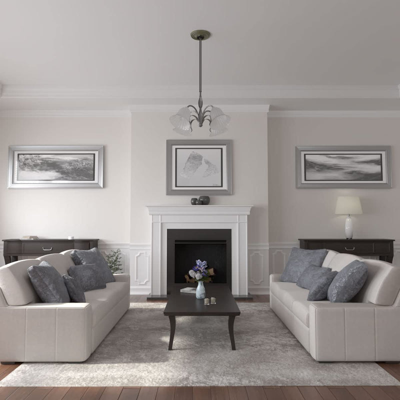 Ekena Millwork CM12RESSF 12"OD X 1 3/4"P Reece Ceiling Medallion Fits Canopies Up to 2 3/8", Spartan Stone Spartan Stone (Flat Finish)
