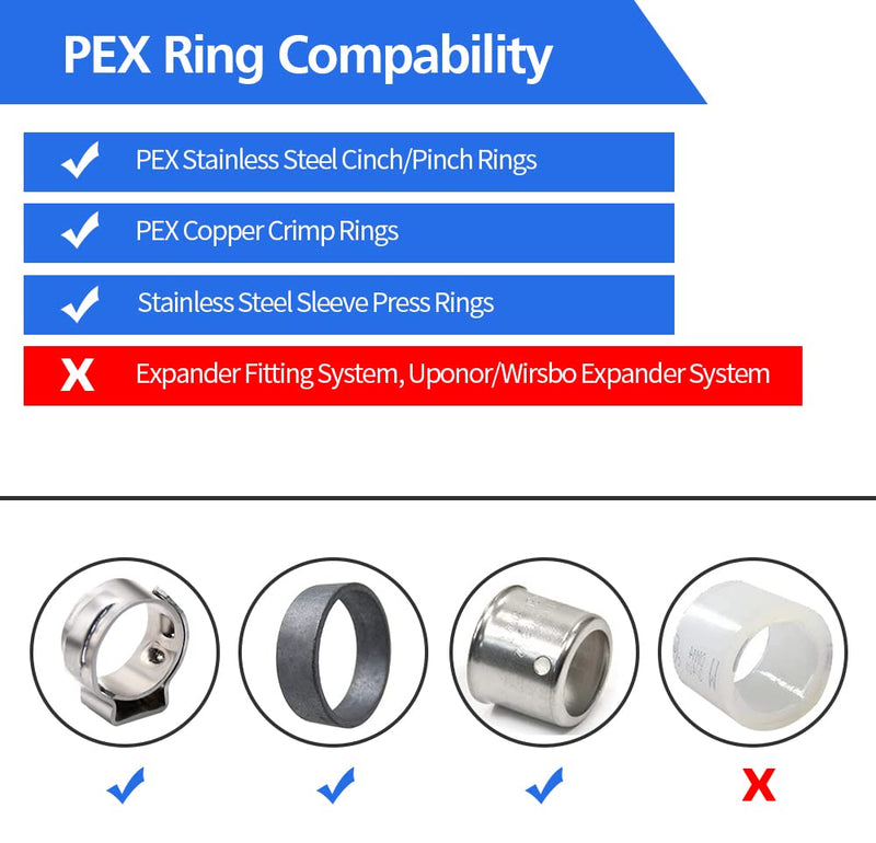 30/45/90pcs 1/2" PEX Fittings, Elbow TEE Straight Couplings Set, PEX Brass Crimp Fitting Combo with Tees, Elbows, Straights (1/2", 30pcs) 1/2"-30pcs