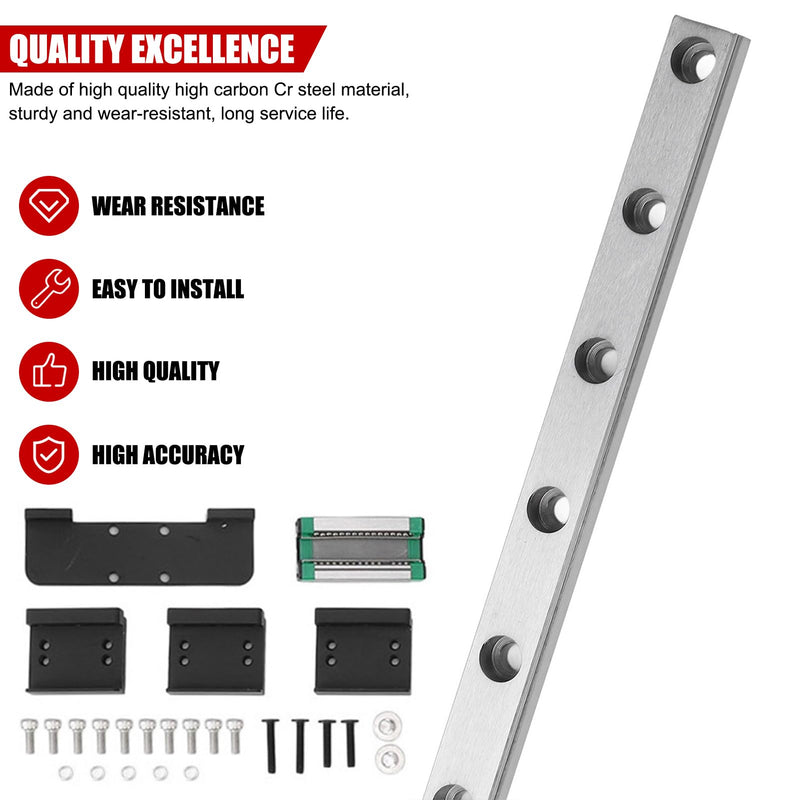 Linear Rail Guide Kit for Neptune 3 MAX, Neptune 4 MAX, High Carbon Steel, Enhanced Accuracy, Low Friction, Easy Install, for 3D Printer Upgrades