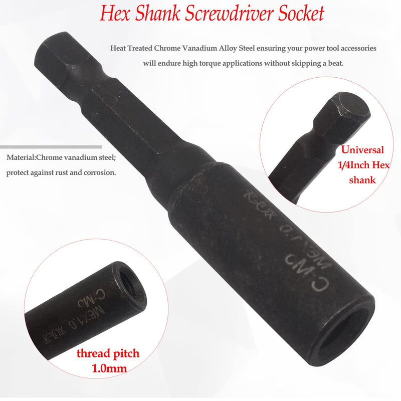 1pcs Hanger Bolt Driver with1/4inch Hex Shank, Impact Plus(Female Thread ;M6x1.0mm) Female Thread ;M6x1.0mm