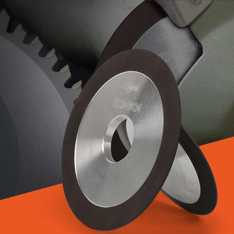 5inch Tapered Plain Resin Diamond Grinding Wheel to Grind Carbide Hard Steel 150 Grit 125x10x32x8mm