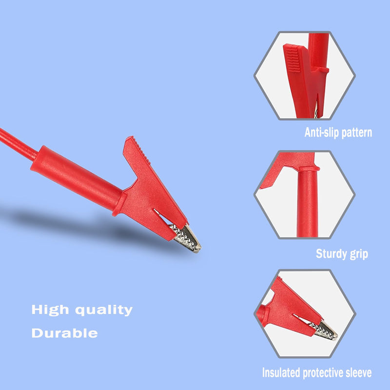 12 Gauge Jumper Wires with Alligator Clips Alligator Clip Leads with Wires | 5.9Ft 2PCS Short Alligator Clip to Short Alligator Clip Leads for Multimeters, Battery Testing Clip-Clip 12AWG 5.9Ft 2PCS