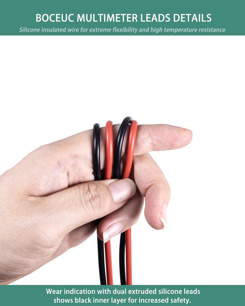 Multimeter Test Leads 4mm Stackable Banana to Banana Plug with Retractable Sleeve 3.3ft Silicone Cable(Red and Black) Multicolored