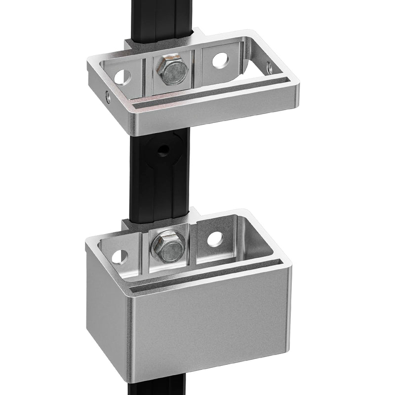 Alpha Engineered Level Mount Holder for Alpha Rails - Compatible with Milwaukee Packout Tool Box with Alpha Rail System (Silver) Silver