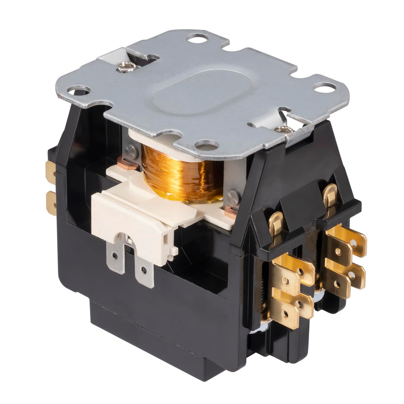 2 Pole 30 Amp 24 VAC Coil AC contactor 2P 30A 24V 50/60Hz AC Motor Contactor Replacement for Air Conditioner Compressor Condenser Unit Contactors