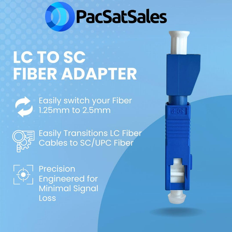 SC to LC Adapter - 1 Pack for Converting 1.25mm Female LC to 2.5mm Male SC/UPC Fiber Optic Cable - Compatible With Optical Power Meter, VFL, Fiber Test Meter or Bulkhead Port LC to SC