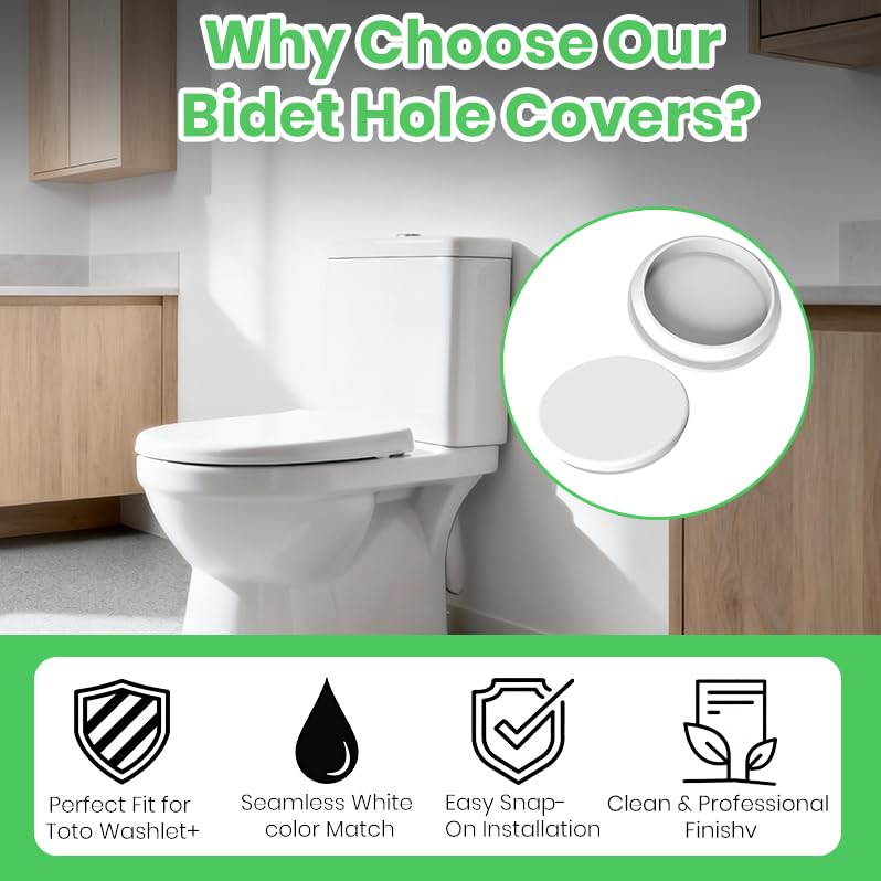 for Toto Washlet+ Bidet Toilet Hole Cover Silicone Plug Grommet Rubber Cap（2 PCS）
