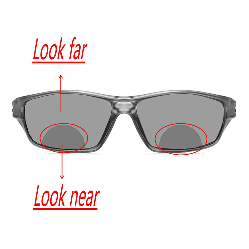 Bifocal Reading Glasses Men's Adjustable Vision Sun Photochromic Outdoor Sports Presbyopic Magnifying Sunglasses Gary 1.75 x