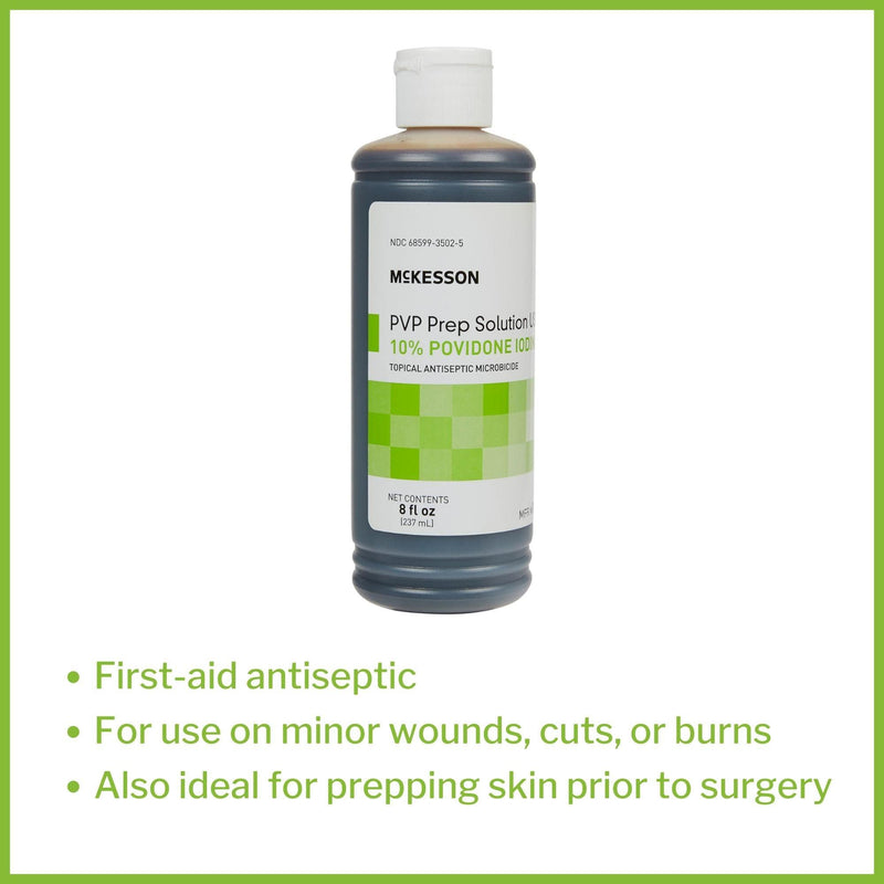 McKesson PVP Prep Solution USP, 10% Povidone-Iodine, 8 oz, 1 Count 8 Fl Oz (Pack of 1)