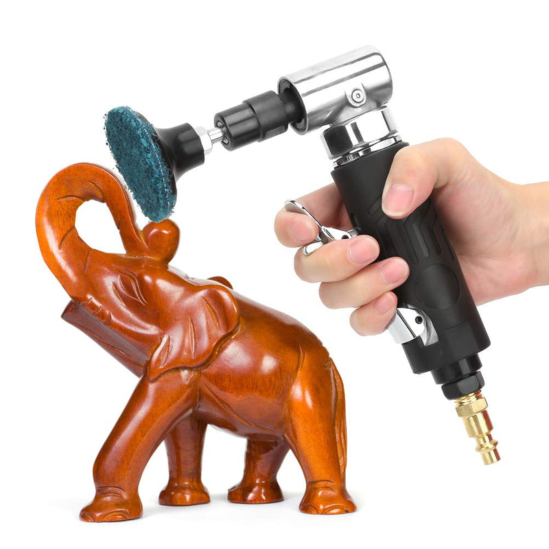Angle Die Grinder, Comfortable Handle Grip 90 Degree 1/4 Air Grinder, Low Noise Pneumatic Angle Die Grinder 20000 RPM for Glass Hardware