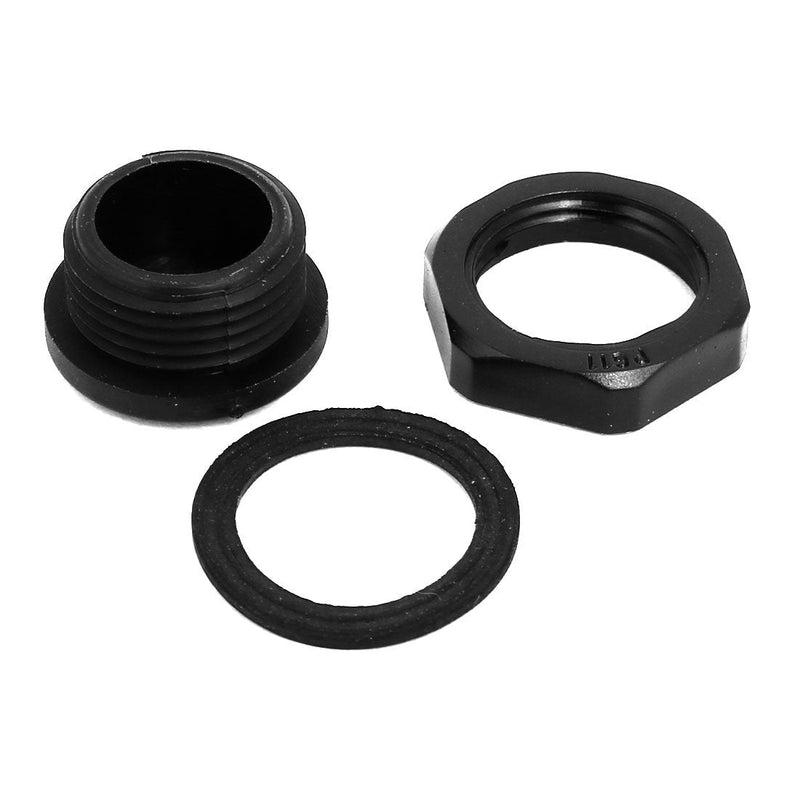 uxcell PG11 Nylon Male Threaded Cable Gland Screw End Cap Cover Black 20pcs