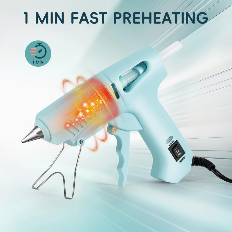 deli Professional Heavy Duty Glue Gun, High Temperature, Industrial Strength, with Stand (60W/100W Dual Power) 60W/100W Dual Power