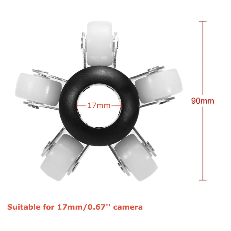 17MM Sewer Camera Roller Guide Wheel,90MM/3.5'' Skid Protector Cover with Pulleys,Replacement Accessory/Parts for 0.67'' JQKJCAM Pipe Drain Duct Sewer Inspection Camera with 6PCS Lights
