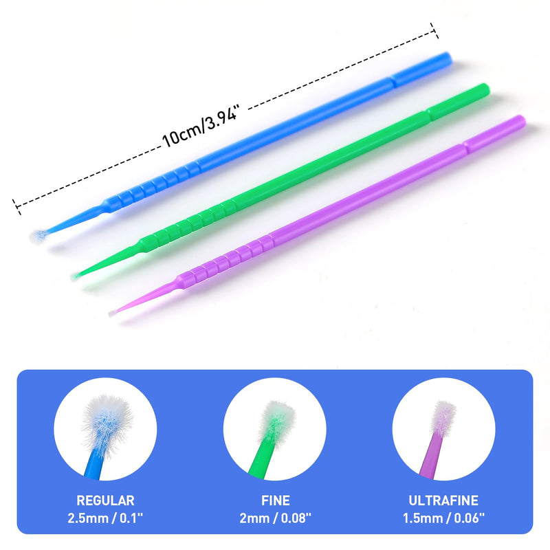 JMU 400pcs Dental Micro Applicators Brushes Superfine, Disposable Dental Microswabs 1.5mm 400