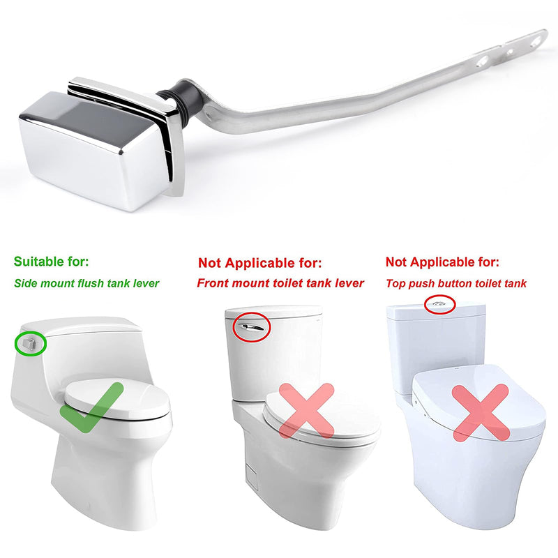 Toilet Flush Handle Replacement, Side Mount Toilet Tank Lever Fit for Kohler 85114-CP Trip Lever Kit, Polished Chrome 6.5inch Trip Lever
