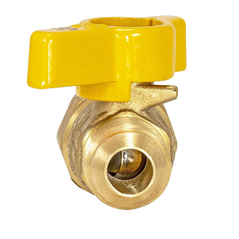 Eastman 1/2 Inch FIP x 1/2 Inch OD Flare Female Straight Gas Ball Valve with 1/4-Turn Handle, Brass Plumbing Fitting, 60003 1/2-Inch FIP x 1/2-Inch OD