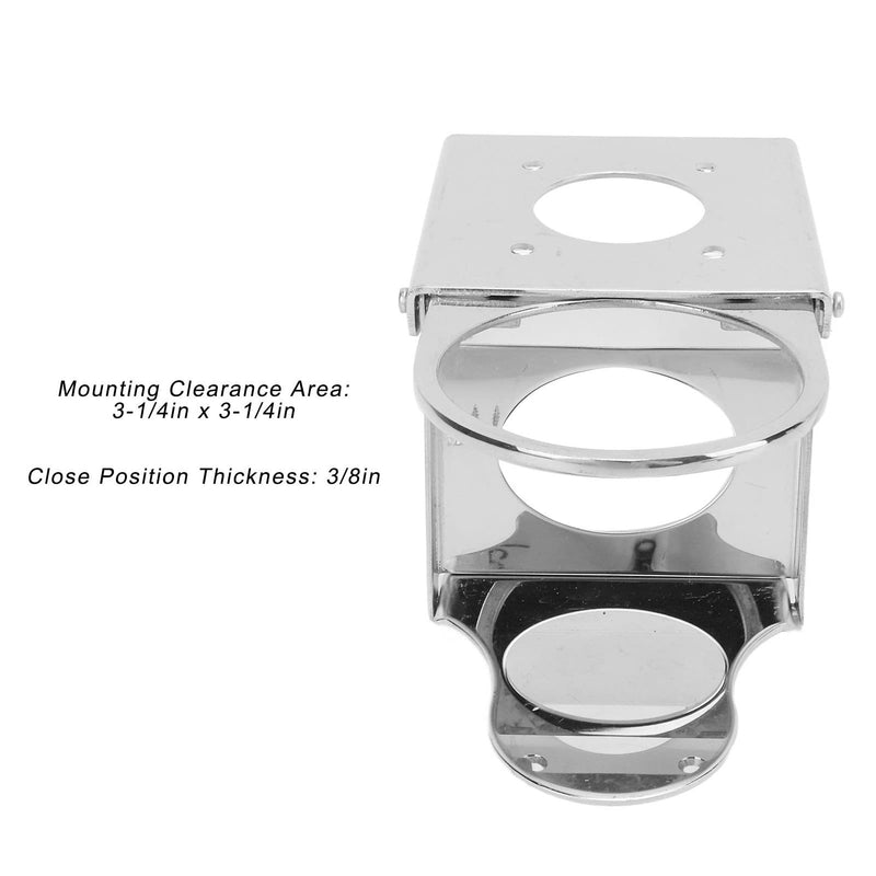 Folding Drink Holder, 304 Stainless Steel Fold Up Adjustable Drink Cup Holders Bottle Stand Bottom Mount Sliding Up Drink Holder with Screws for RV Yacht Car Office Marine Boat Deck Chairs