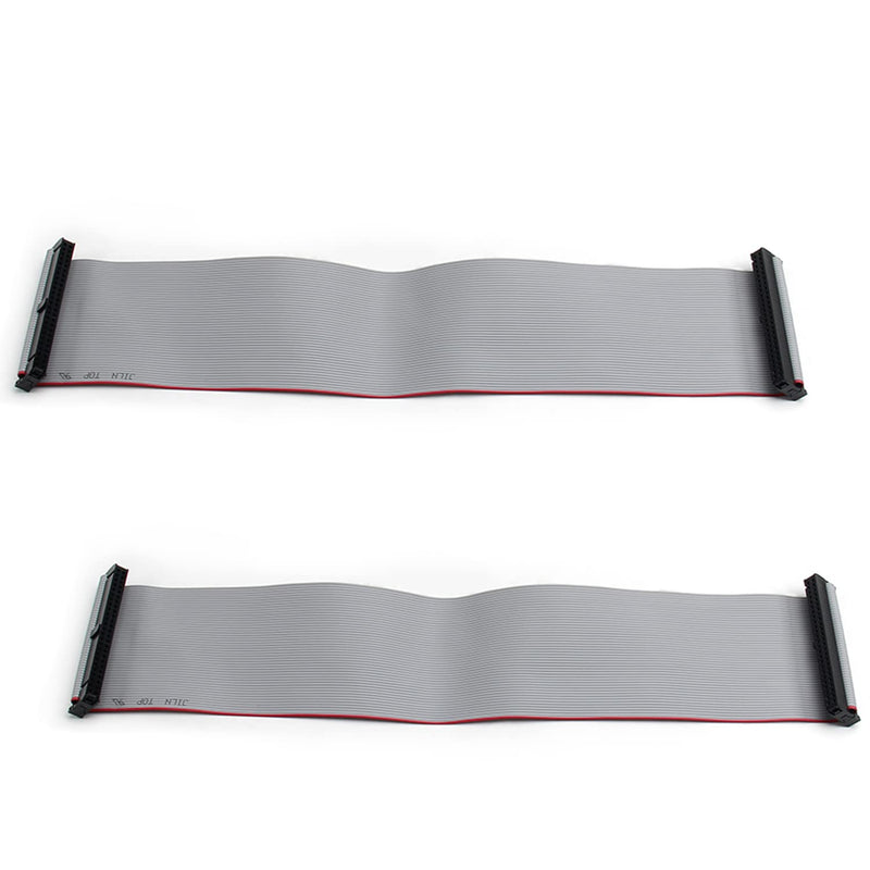 Fielect 2pcs IDC 50 Pin Connector Gray Wire Flat Ribbon Cable Connector Length 30cm 2.54mm Pitch