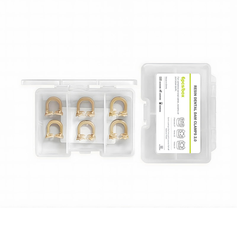 6 Pcs Dental Resin Rubber Dam Clamps Clip, Dental Resin Rubber Dam Clamps, Dam Soft Clamps Premolar Rubber Barrier Clip Resin Material. (6pcs) 6pcs