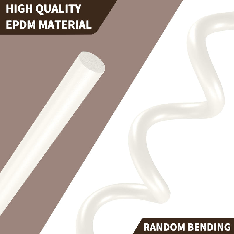 DGSL Backer Rod 1/4 Inch, Caulk Saver EPDM Rubber Backer Rod for Joints Concrete Filling and Gaps, Driveway and Wall Cracks(16.4 Ft Length) White 1/4" Diameter x 16.4' Length
