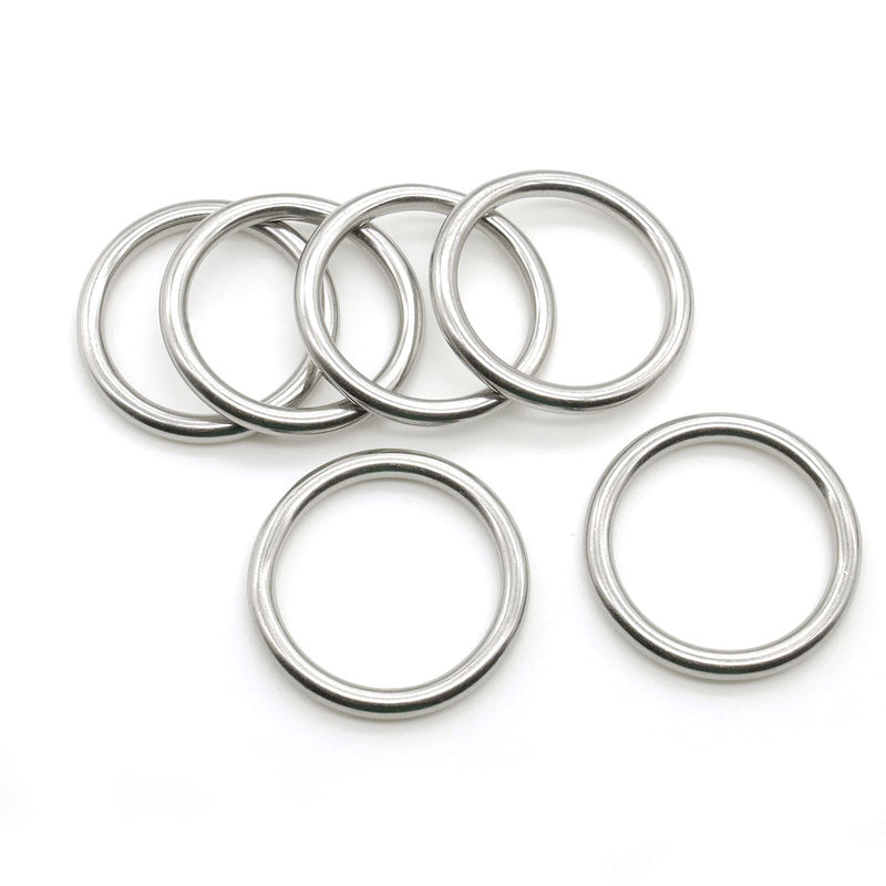 20 PCS Smoothing Welded 304 Stainless Steel O-Ring Welded Round Rings for Camping Belt, Dog Leashes, Luggage Accessories 4mm×20mm ID