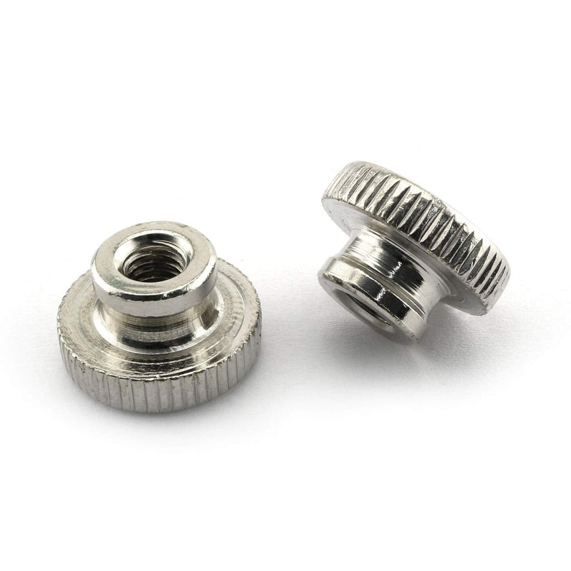 RLECS 10pcs M6 Knurled Thumb Nuts with Collar 3D Printers Parts, Nickel Plating, 1mm Pitch