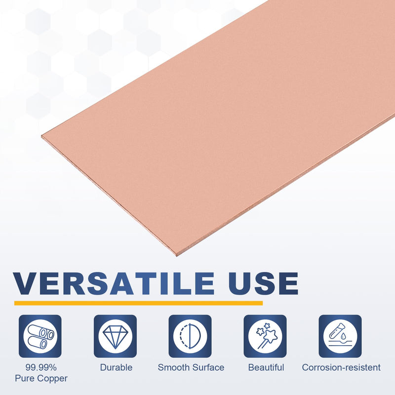 PATIKIL 40x250mm Copper Anode Sheet, 5 Pack Pure Copper Strip (99.995% Pure) 1mm Thick Plate Electrode Set with Alligator Clips Cables for Electroplating Plating Experiment
