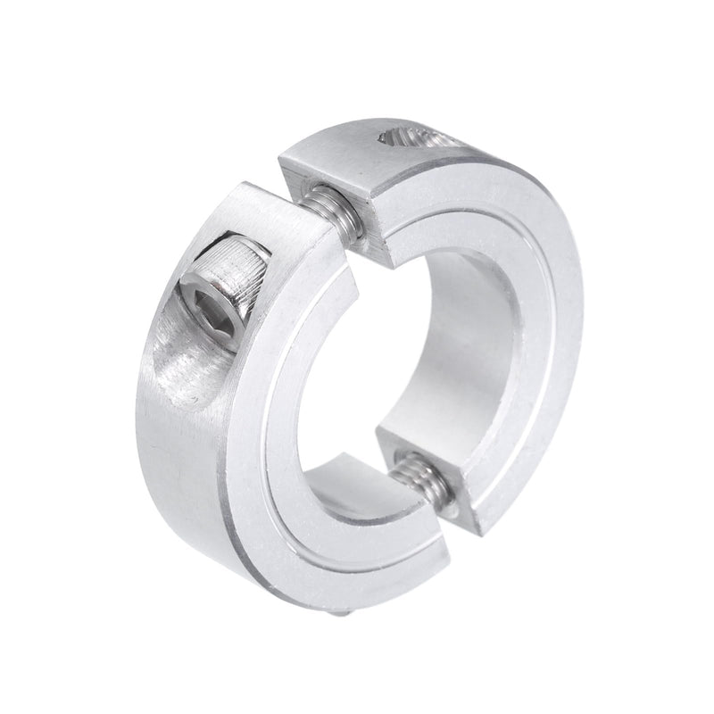 uxcell Double Split Clamp-On Shaft Collar for 1" Shaft, Two-Piece Clamping Collar, 1-3/4" OD, 1/2" Thickness, Aluminum Alloy Set Screw Split Collar Clamp
