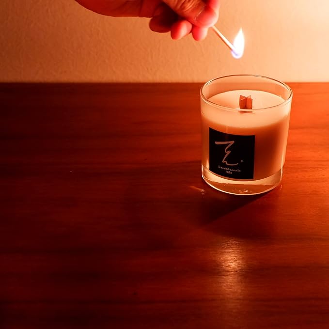 Ten.candle Aroma Candle Woodwick Cypress Essential Oil Soy Wax 160g - NewNest Australia