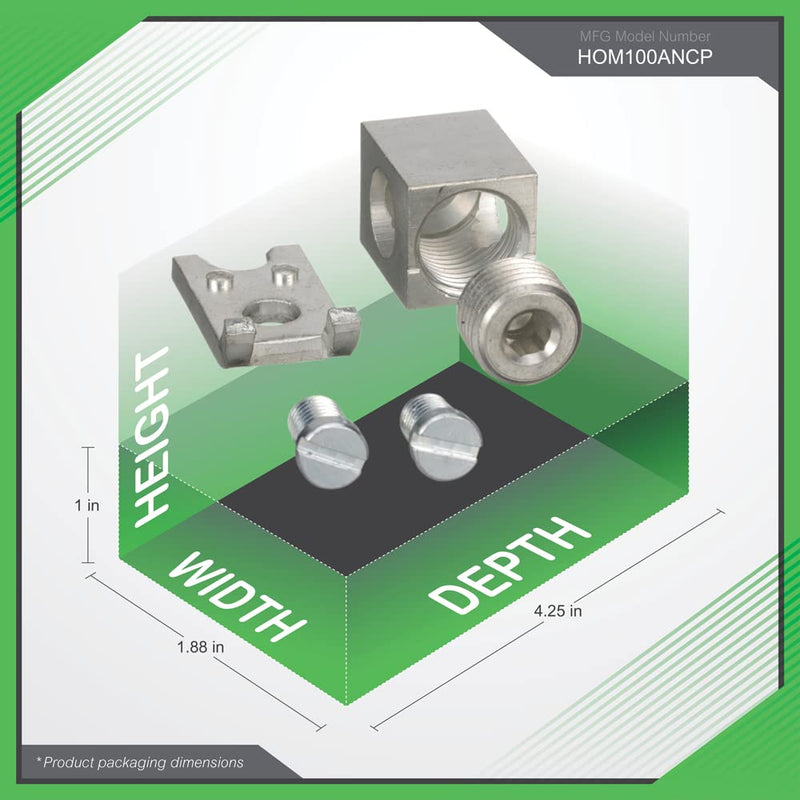 Square D by Schneider Electric HOM100ANCP Square D Hom100An Neutral Lug Kit, for Use with Load Centers, 100 A
