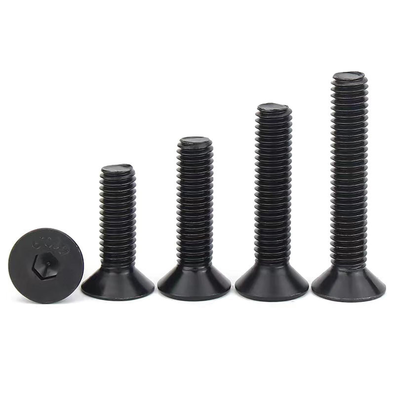 M3-0.5 x 14mm Flat Head Socket Cap Screws, 10.9 Grade Alloy Steel,DIN 7991,Allen Socket Drive, Black Oxide Finish, Machine Thread, Countersunk Bolts,Fully Thread Quantity 60 M3-0.5 x 14mm（60 PCS）