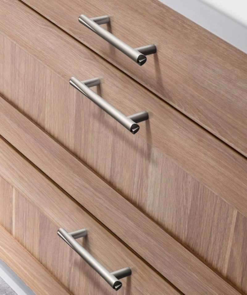10 Pack Silver Matte Texture Cabinet Pulls - Streamline Drawer Handles Hardware Zinc Alloy Bar, Metal Cabinet Pull, Handle for Bathroom Desk, Kitchen Cupboard (7.8" Overall Length) 7.8"(198mm)Overall Length