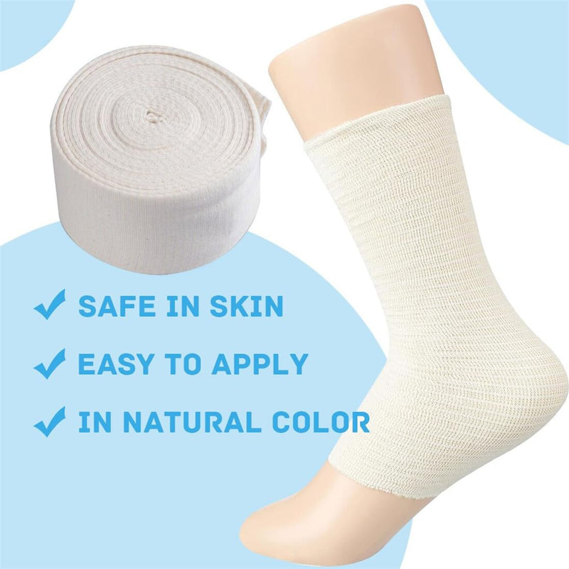 Elasticated Tubular Bandage Cotton Stockinette Tubing Stretch Compression Bandage for Large Arm Knees Legs Support Bandage 2.5” x 5.46 Yard
