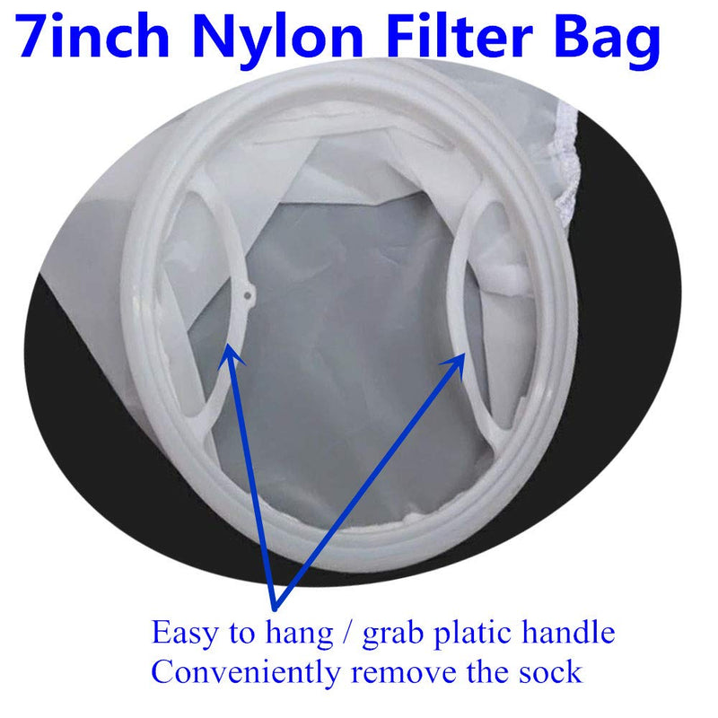Nylon Mesh Filter Socks 400 Micron 7 inch Ring Water Liquid Filter Bags by 32 Inch Long Bag - 1 Pack (400 Micron/um 7 x 32 Inch) 400 Micron / um 7 x 32 Inch