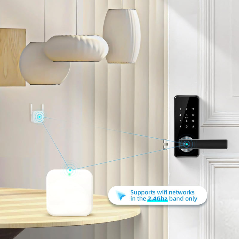 Wi-Fi Gateway Remotely Control Smart Fingerprint Door Lock with TT Lock App, Gateway Smart Hub Compatible with Alexa Voice Control,Electronic Lock Assemblies by Nyboer C-Gateway