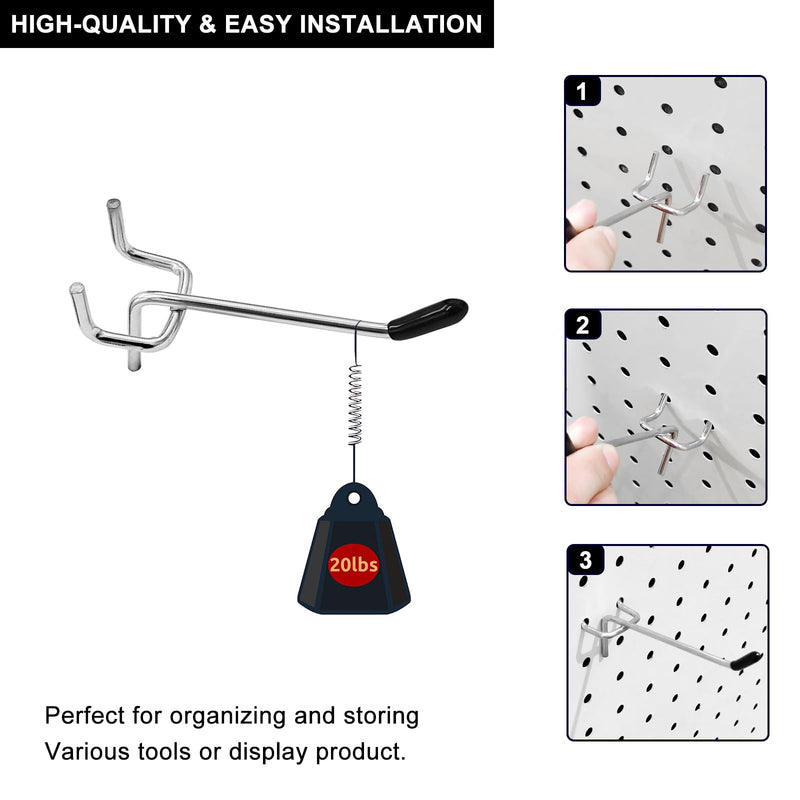 Pegboard Hooks Pegboard Accessories,2 inch,Pegboard Organizer Kit for Garage Organization,Tool Storage, 32 Pack