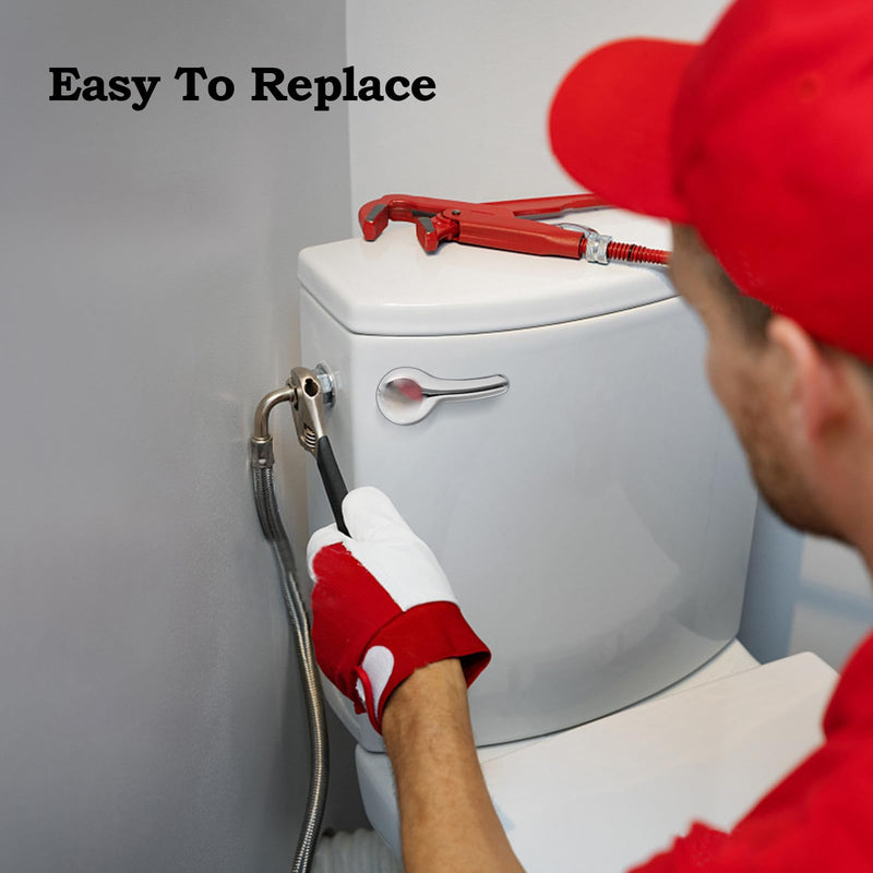 Universal Toilet Flush Handle, Front Mount Bowl Flusher Replacement Kit with Chain, Handle Lever Tank Kit Suitable for American Standard/Mansfield Toilet,etc, Easy to Install(1Pcs) 1 Piece